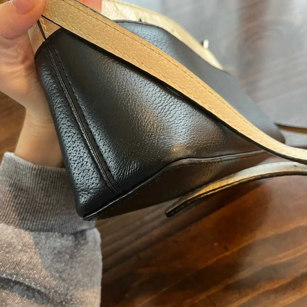 kate spade Two-Tone Black and Cream Pebbled Leather Crossbody